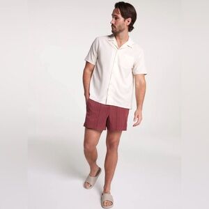 VRST Men's Striped Athletic Shorts Desert Rust Calm Stripe Size-XL NWT